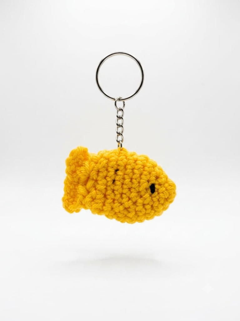 Yellow Flat Fish keychain