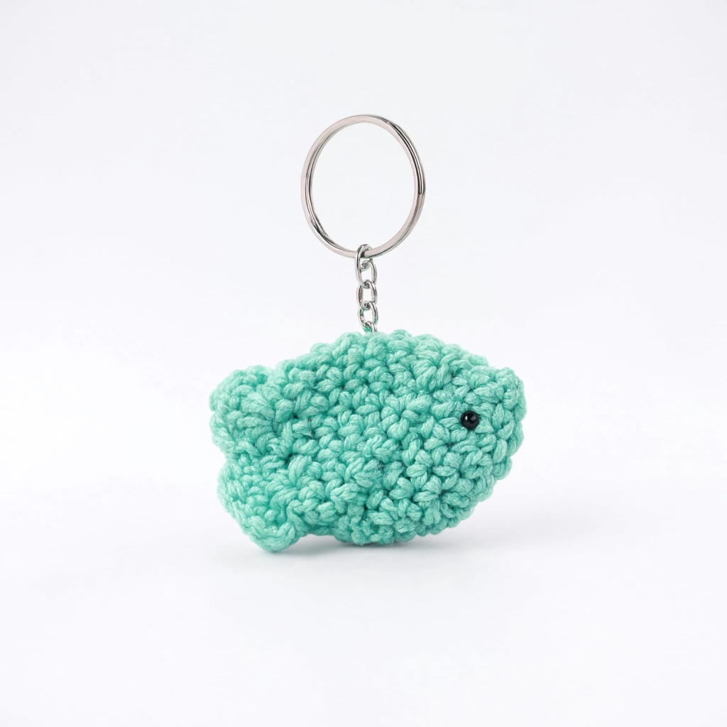 Blue Flat Fish Keychain