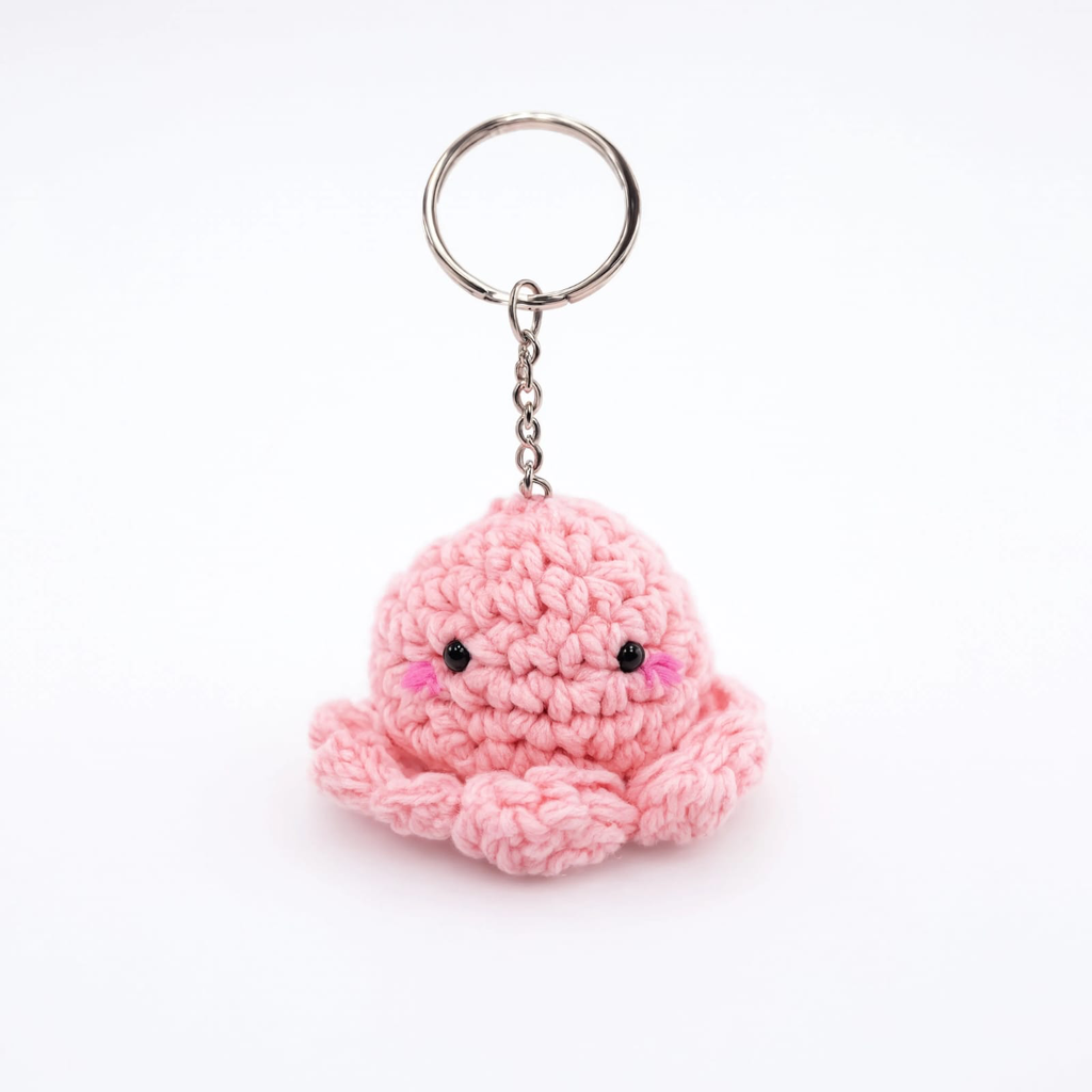Lite Pink Octopus Keychain